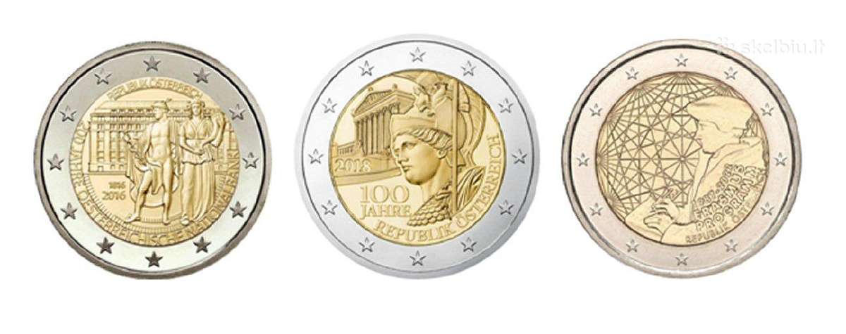 Austrijos proginės 2 eurų monetos (Unc)