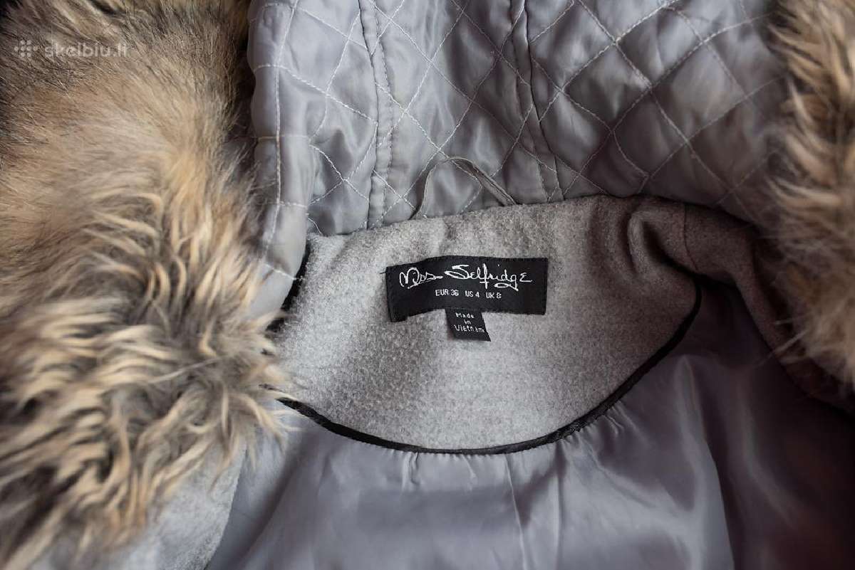 Miss Selfridge pilkas paltas - nuotraukos Nr. 5
