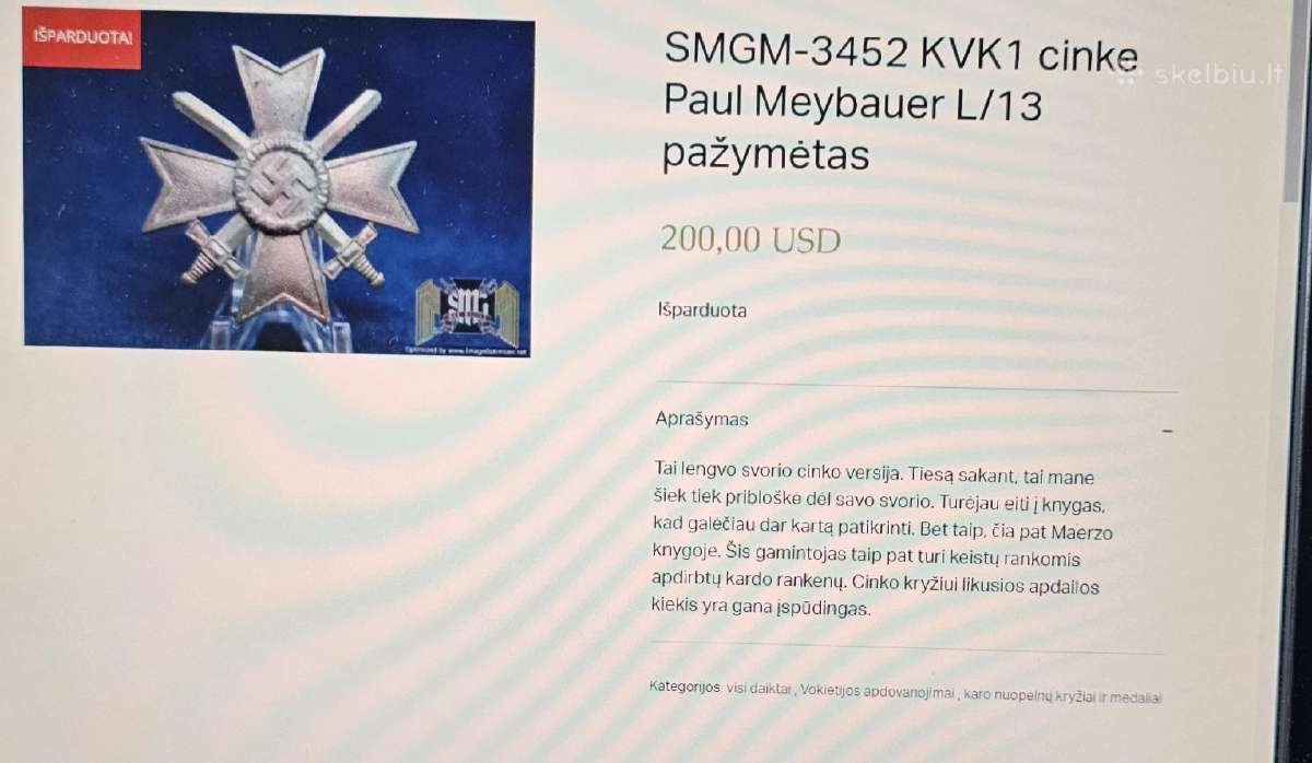 1 laipsnio kryžius ( Kvk) už karinius nuopelnus. - nuotraukos Nr. 6