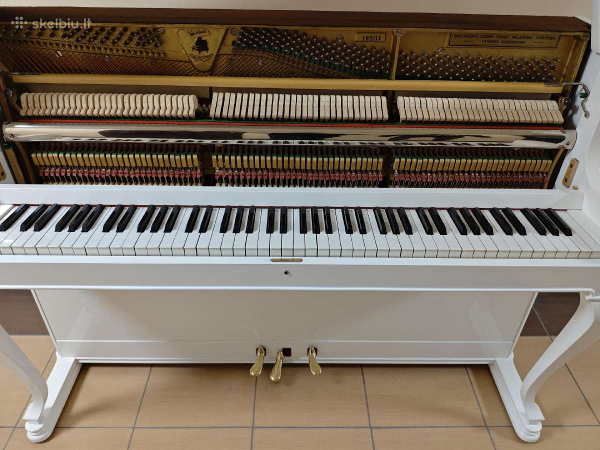 Pianinas Weinbach blizgus baltas (Čekija) 1980 m. - nuotraukos Nr. 4
