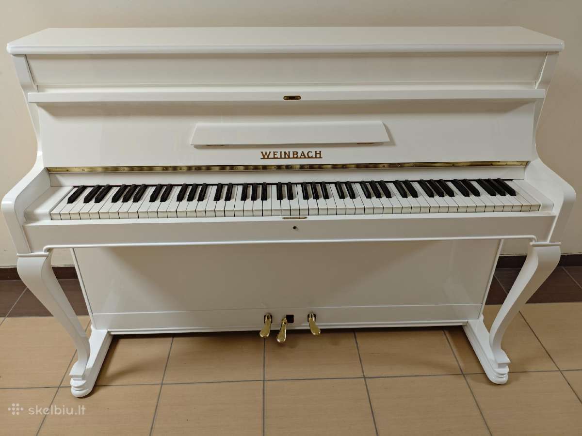 Pianinas Weinbach blizgus baltas (Čekija) 1980 m. - nuotraukos Nr. 12