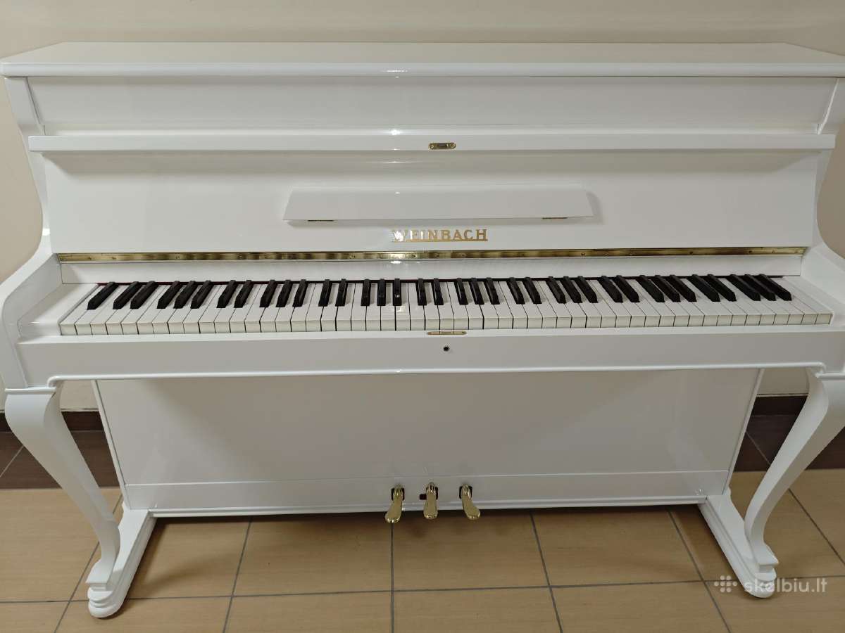 Pianinas Weinbach blizgus baltas (Čekija) 1980 m. - nuotraukos Nr. 3