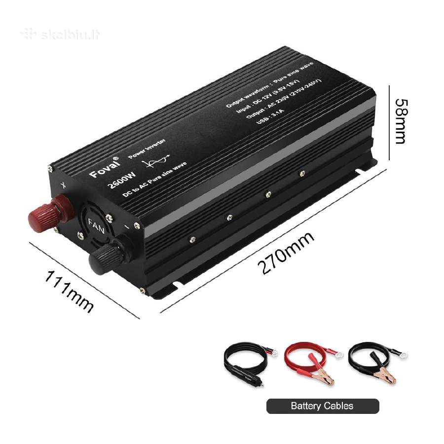 Inverteris įtampos keitiklis pilno sinuso 2600w - Skelbiu.lt