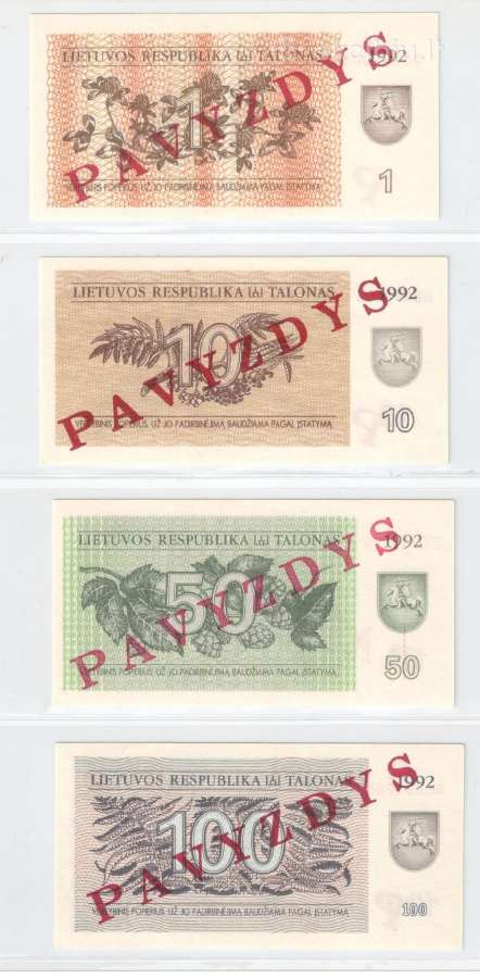 Lietuva 8 talonai 1992 1983 Pavyzdys Unc