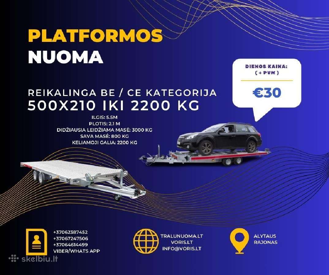 Platformu , traliuku ir priekabu Nuoma ! - nuotraukos Nr. 28
