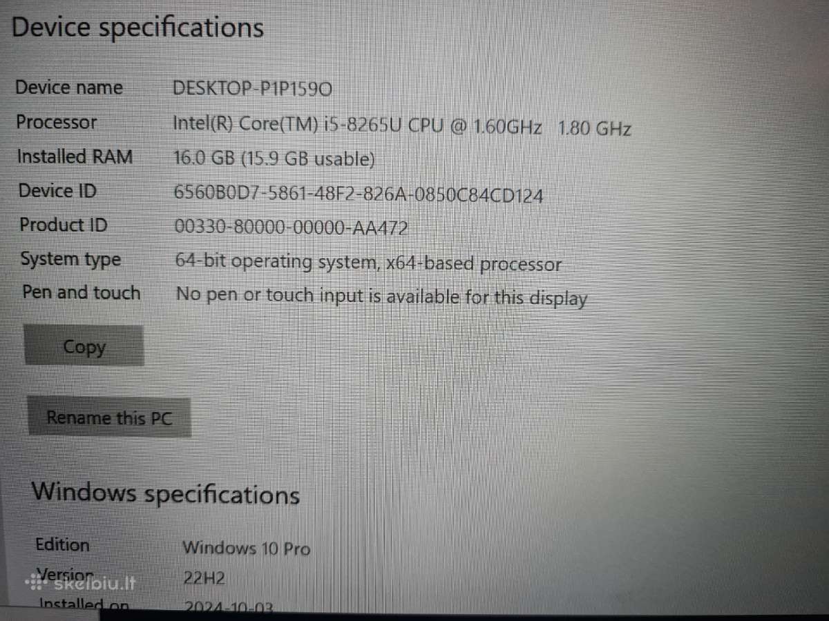 Dell Latitude 5400 16/256gb + 3 mėn. garantija - nuotraukos Nr. 5