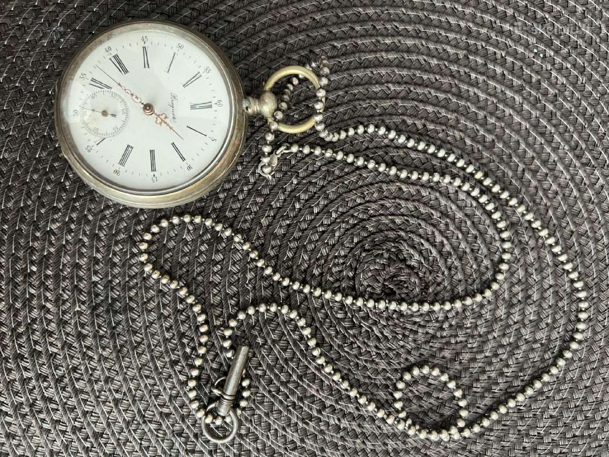 Sidabrinis kišeninis laikrodis Breguet