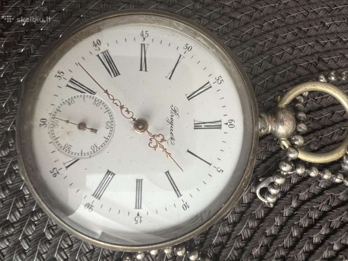 Sidabrinis kišeninis laikrodis Breguet - nuotraukos Nr. 2
