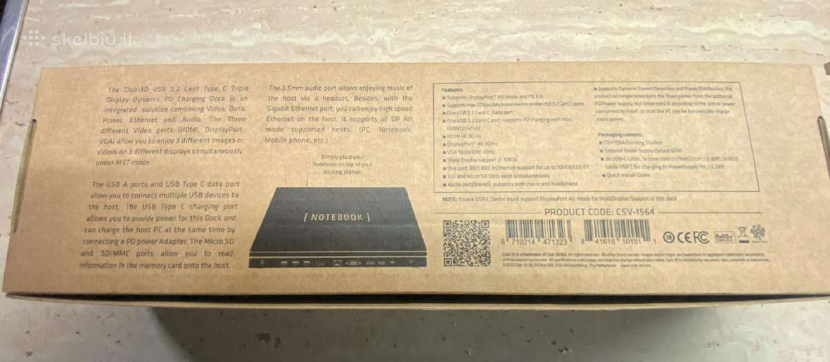 Club 3D Usb Type C 3.2 Gen1 Triple - nuotraukos Nr. 2