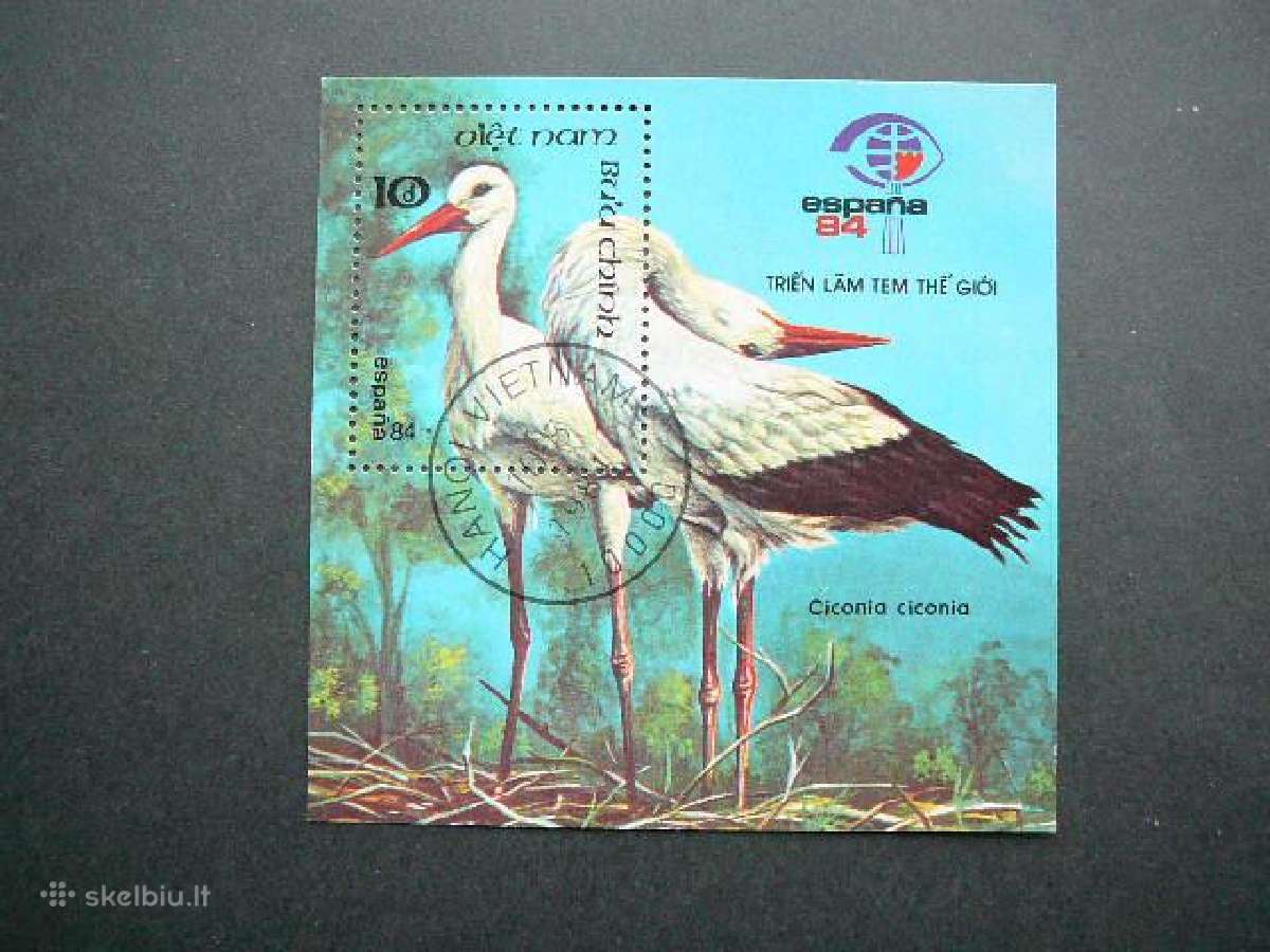 Pauksciai Gandrai Vietnamas 1984 antsp. vt871