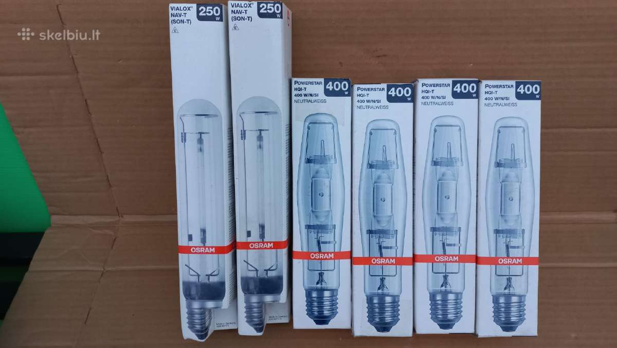 Metalohalogeno lempos Osram 250 w, 400 w