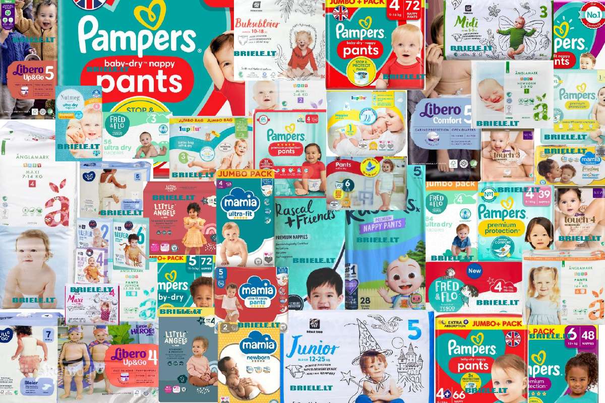 Atvežame. Pampers, Bleer, Mamia, Lupilu, Libero.