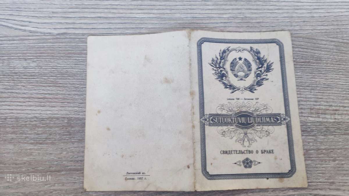 Senas santuokos liudijimas
