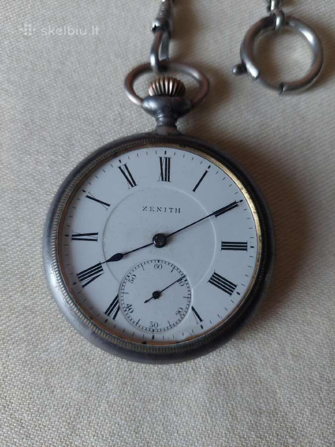 Metalinis Kišeninis Mechaninis Laikrodis Zenith. - nuotraukos Nr. 2