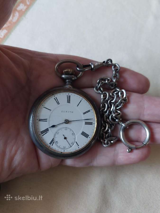 Metalinis Kišeninis Mechaninis Laikrodis Zenith. - nuotraukos Nr. 6