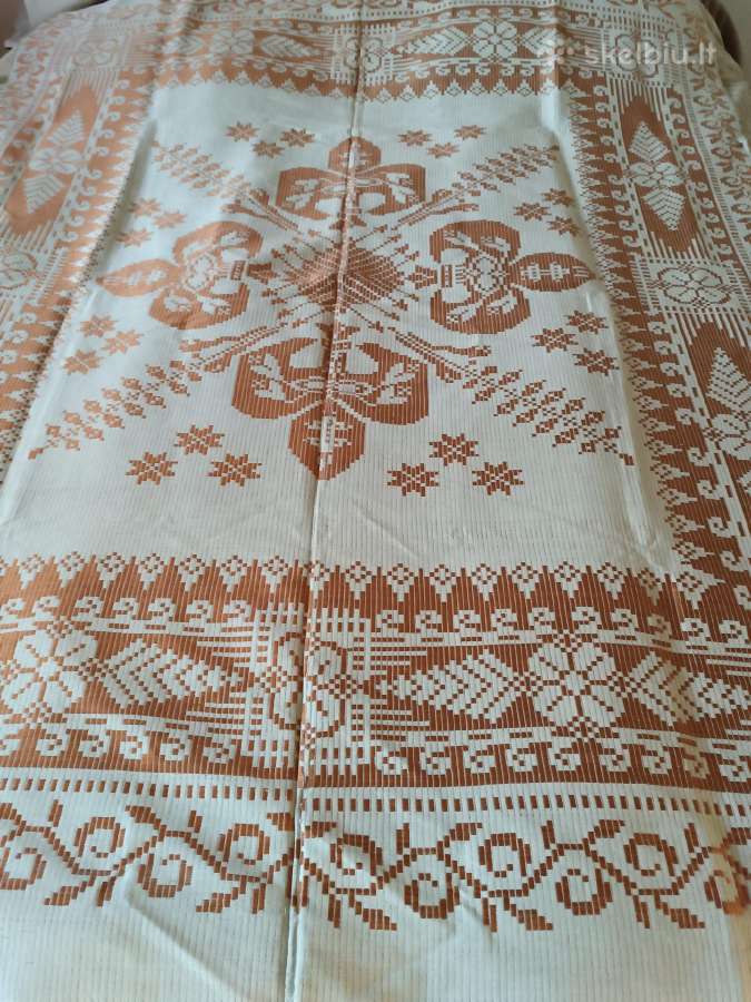 Senovinė rankų darbo lovatiesė su šilku - nuotraukos Nr. 6