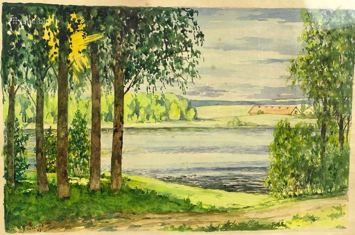 Popierius akvarelė Latvija kaina 25 eurai - nuotraukos Nr. 2