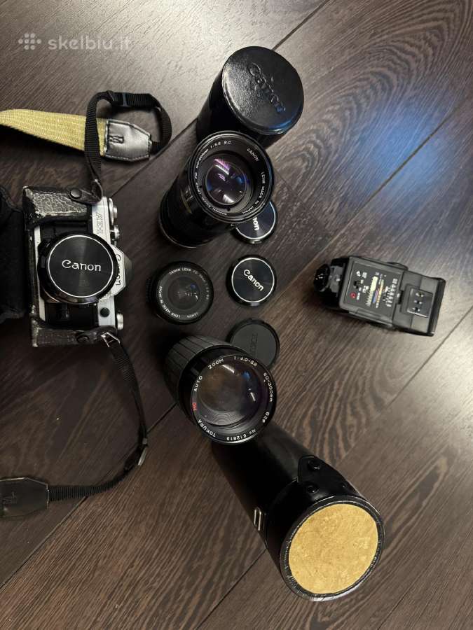 Canon Ae-1+ objektyvai+ blykstė - nuotraukos Nr. 3