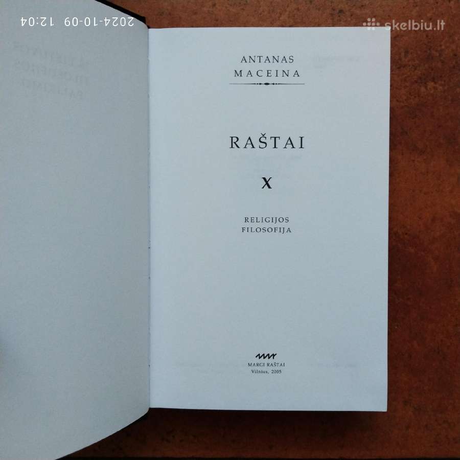 Antanas Maceina "Raštai" X tomas 2005 metai - nuotraukos Nr. 3