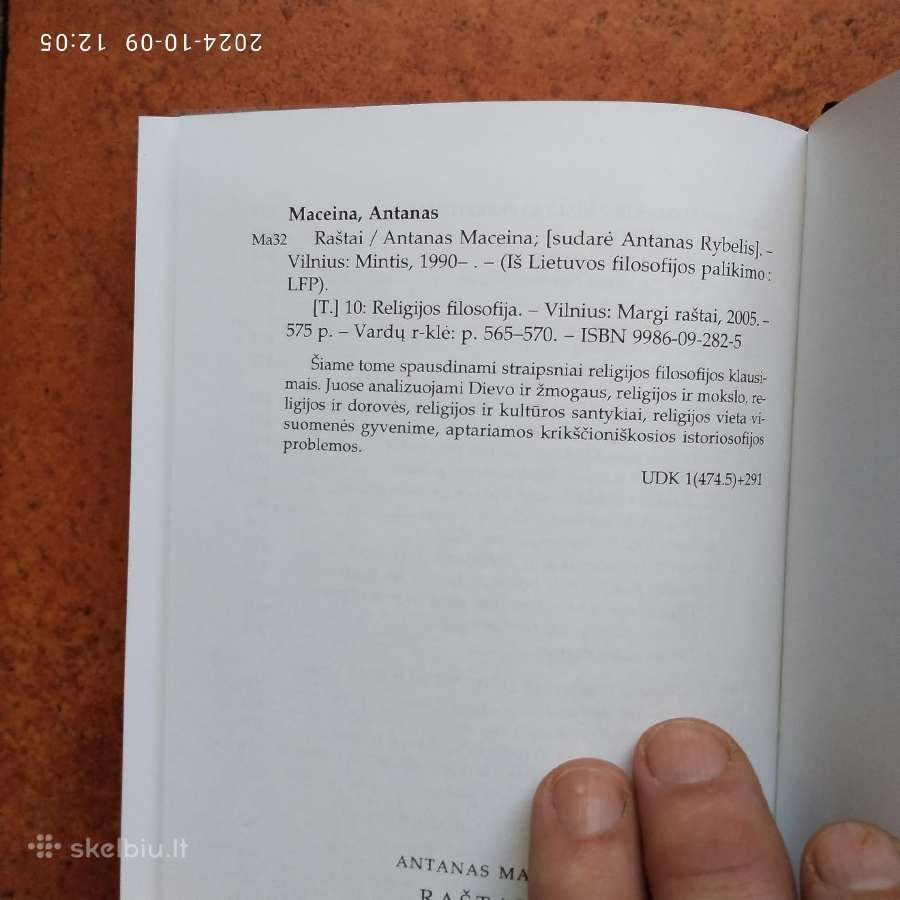 Antanas Maceina "Raštai" X tomas 2005 metai - nuotraukos Nr. 7
