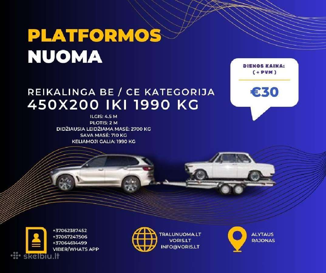 Platformu , traliuku ir priekabu Nuoma ! - nuotraukos Nr. 29
