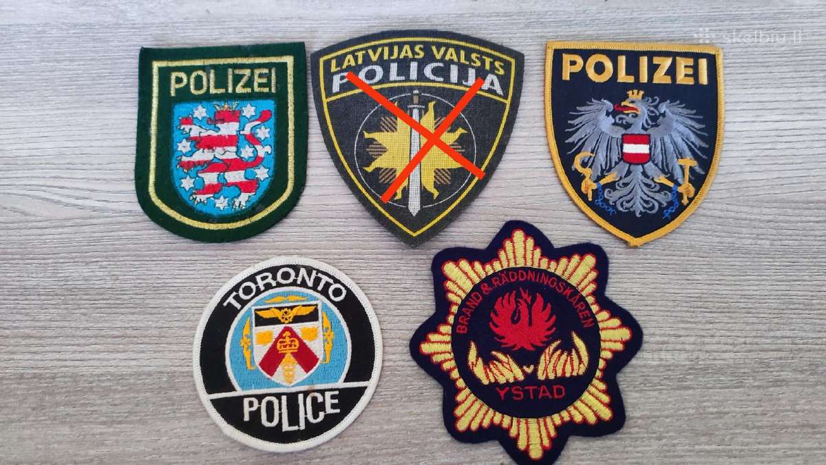 Policijos, ugniagesių, kariuomenės antsiuvai - nuotraukos Nr. 5
