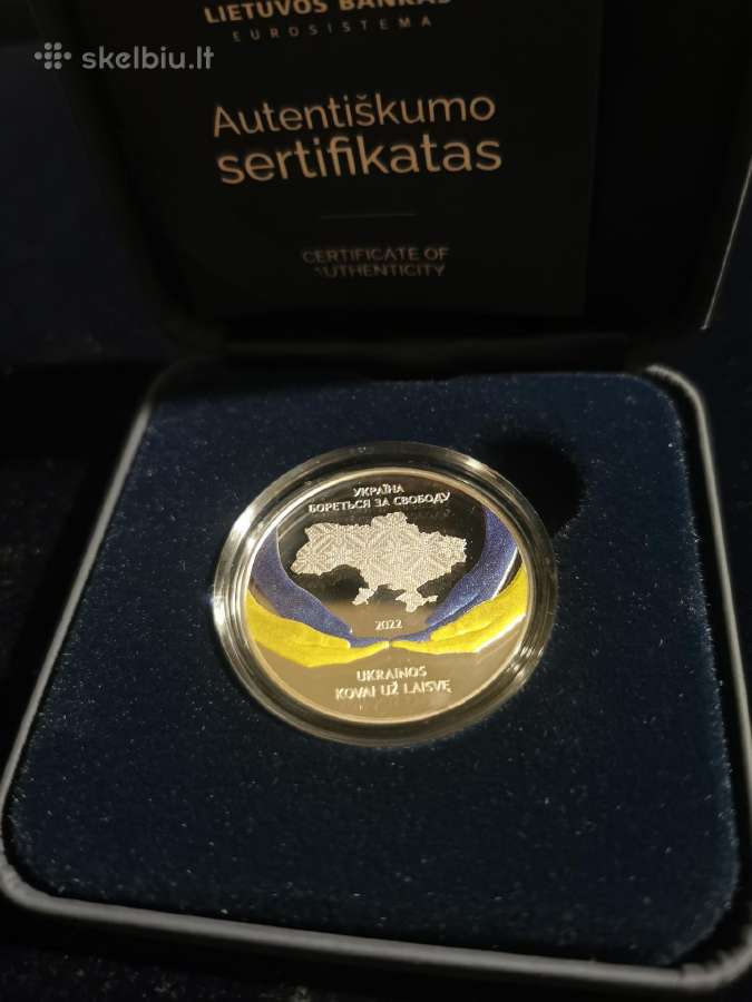 Sidabrinė moneta skirta Ukrainos kovai už laisvę
