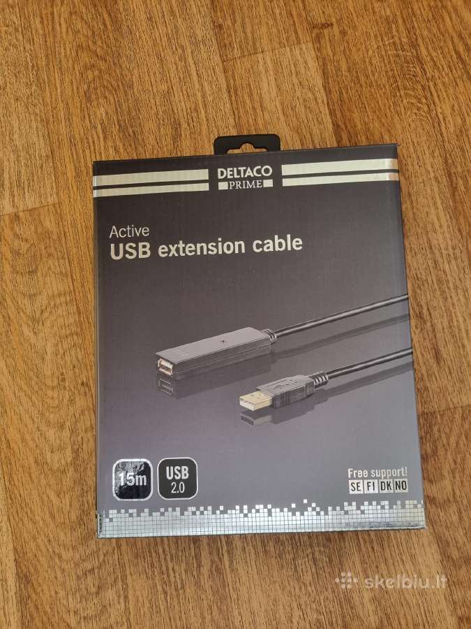 Deltaco 15 m active Usb extension cable