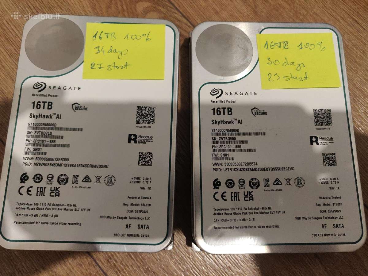 HDD Seagate Skyhawk Ai Exos X20 16tb 3,5" Sata - Skelbiu.lt