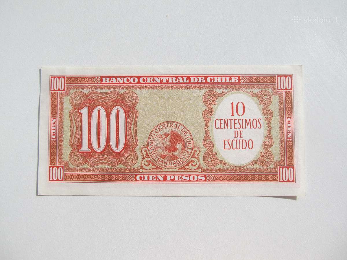 100 pesu , Čilė , 1960 unc - nuotraukos Nr. 2