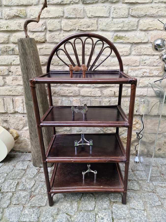 Vintažinė mid century ratango etažerė - nuotraukos Nr. 2