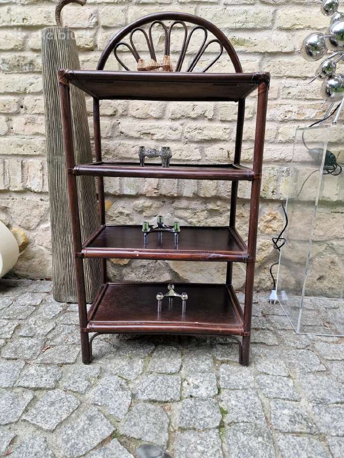Vintažinė mid century ratango etažerė - nuotraukos Nr. 4