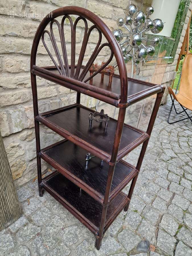 Vintažinė mid century ratango etažerė - nuotraukos Nr. 9