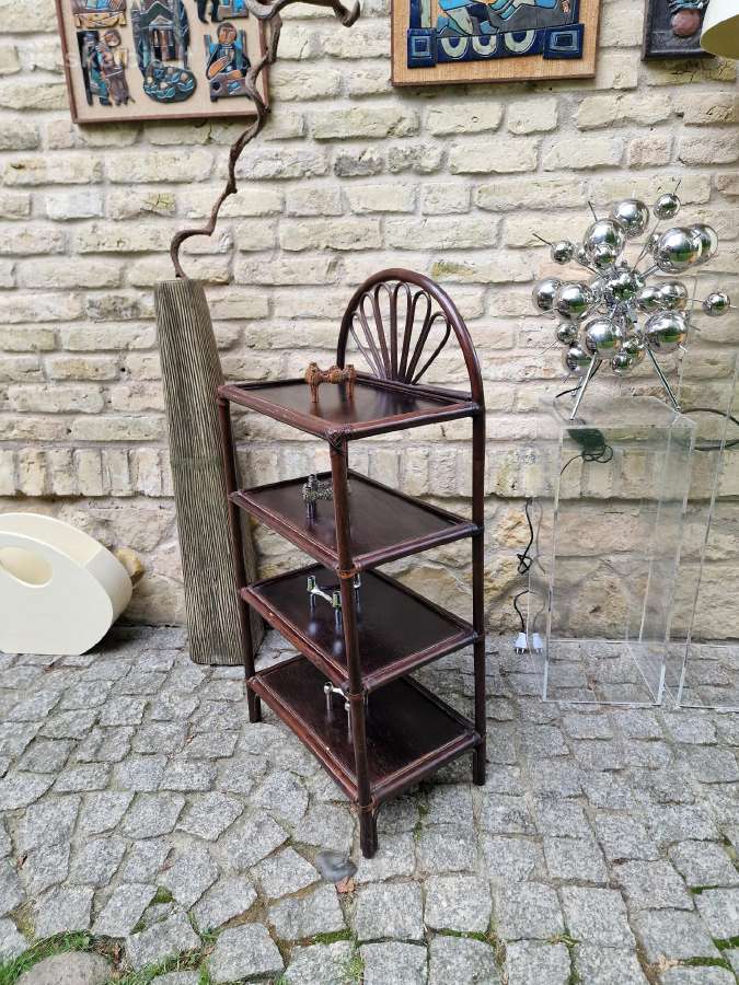 Vintažinė mid century ratango etažerė - nuotraukos Nr. 10