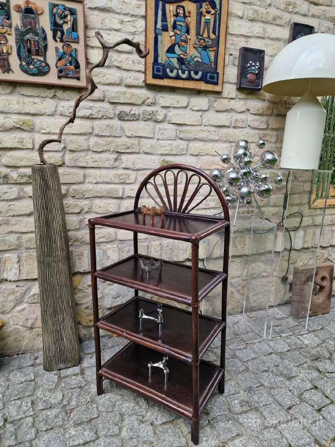 Vintažinė mid century ratango etažerė - nuotraukos Nr. 11