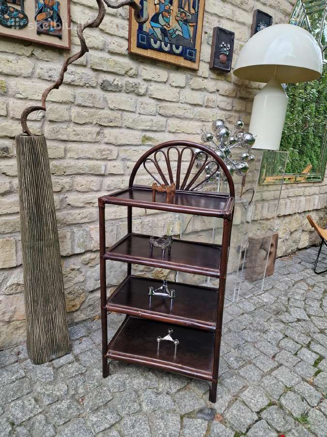 Vintažinė mid century ratango etažerė - nuotraukos Nr. 12