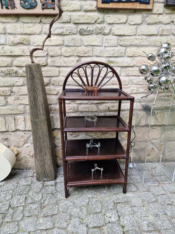 Vintažinė mid century ratango etažerė - nuotraukos Nr. 13