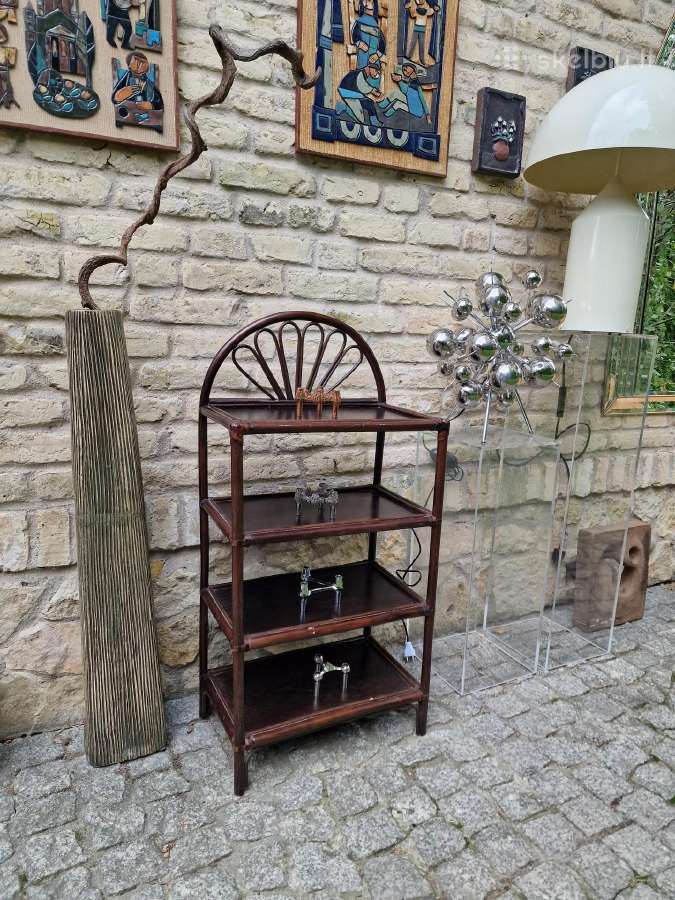Vintažinė mid century ratango etažerė - nuotraukos Nr. 14