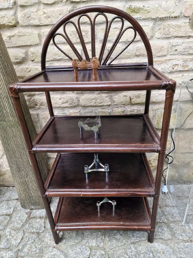 Vintažinė mid century ratango etažerė - nuotraukos Nr. 17