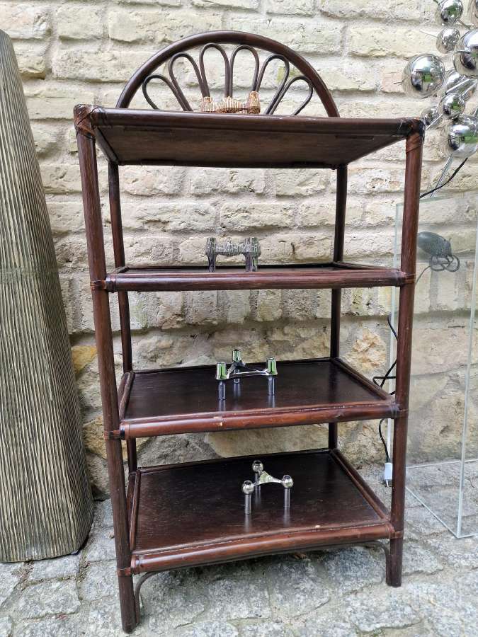 Vintažinė mid century ratango etažerė - nuotraukos Nr. 21