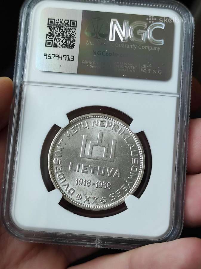 Prezidentas A. Smetona 10 litų 1938 Ngc Ms64 - nuotraukos Nr. 2