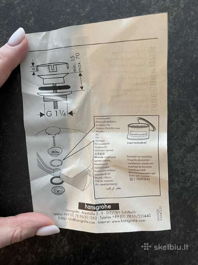 Dugno vožtuvas Hansgrohe (Juodas matinis) - nuotraukos Nr. 3