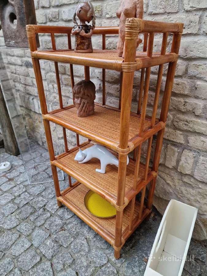 Vintažinė mid century ratango etažerė - nuotraukos Nr. 5
