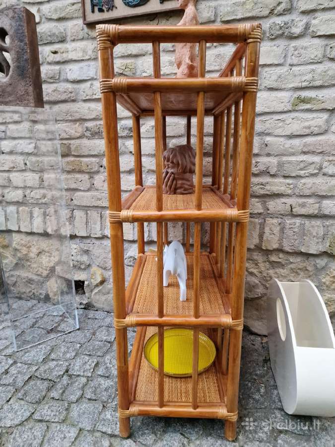 Vintažinė mid century ratango etažerė - nuotraukos Nr. 10