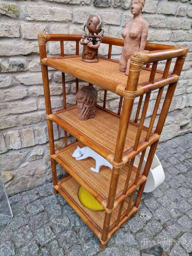 Vintažinė mid century ratango etažerė - nuotraukos Nr. 13