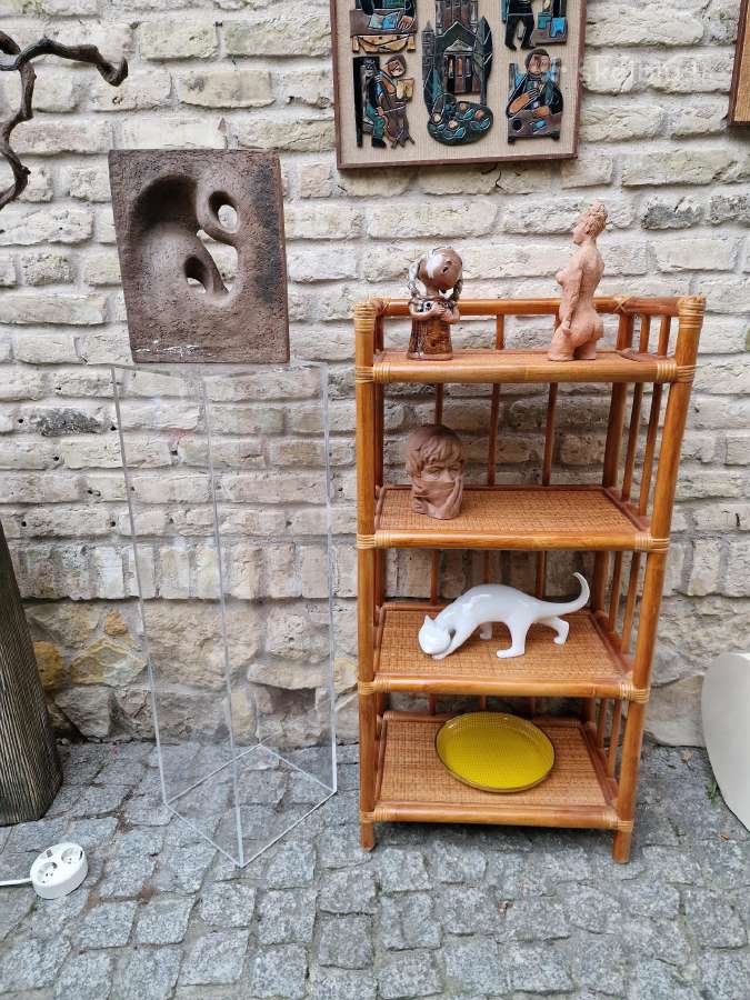 Vintažinė mid century ratango etažerė - nuotraukos Nr. 15