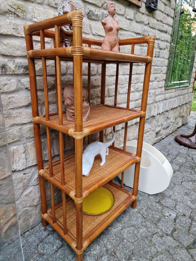 Vintažinė mid century ratango etažerė - nuotraukos Nr. 21