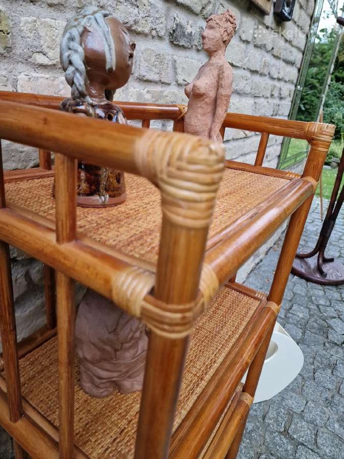 Vintažinė mid century ratango etažerė - nuotraukos Nr. 22