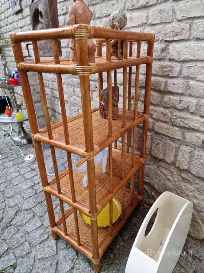 Vintažinė mid century ratango etažerė - nuotraukos Nr. 23