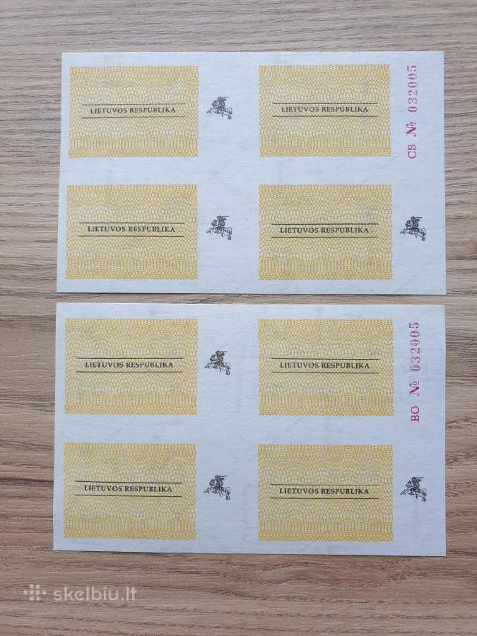 1991 metų talonai Balandis vienodu numeriu - nuotraukos Nr. 2